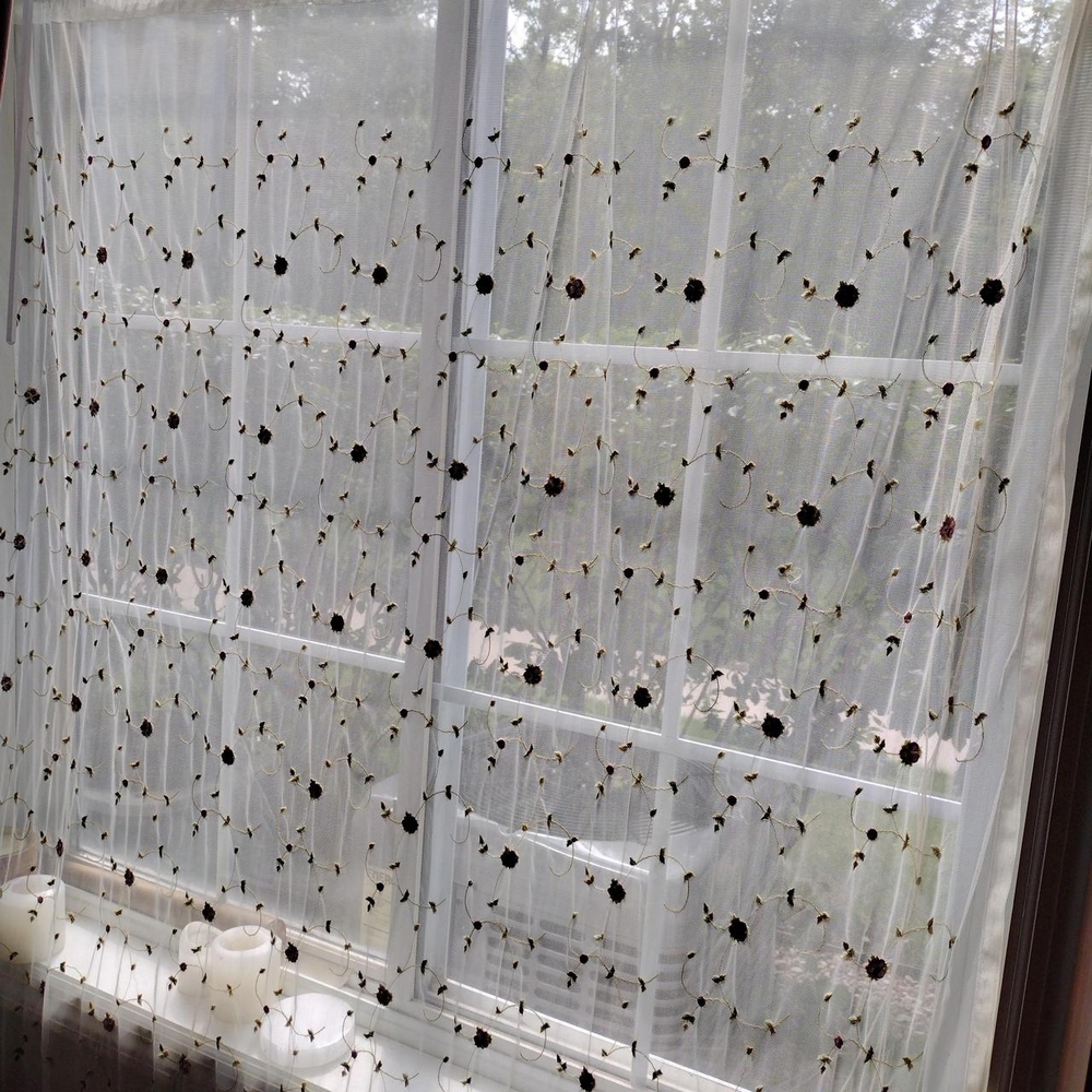 Floral Sheer Curtain Panel